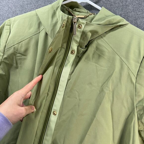 Dennis Basso Water Resistant Hooded Angrak Soft Olive Size Large - Picture 9 of 13